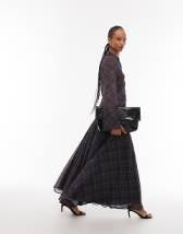 ONLY faux leather pleated maxi skirt in black