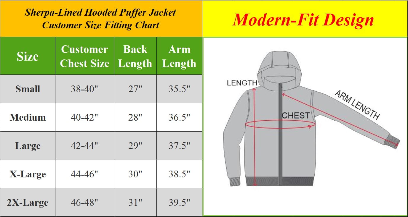 thumbnail image 5 of Mens Sherpa-Lined Hooded Puffer Jacket (Sizes, S to 2XL), 5 of 5