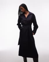 Mango shirt detailing maxi dress in brown stripes