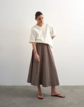 Mango shirt detailing maxi dress in brown stripes