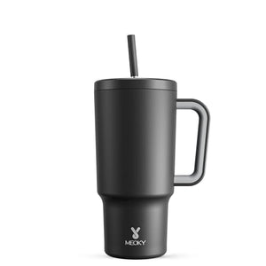 Clip coupon - Meoky 30 oz Tumbler with Handle, Tumbler with Lid and Straw, Insulated Stainless Steel Travel Mug, 100% Leak-proof, Cupholder Friendly, Keeps Cold for 24 Hours or Hot for 8 Hours (Night)