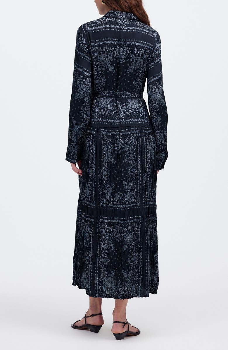 Madewell Bandana Print Relaxed Long Sleeve Tiered Midi Dress