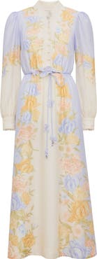 Courtney Placed Floral Long Sleeve Dress
