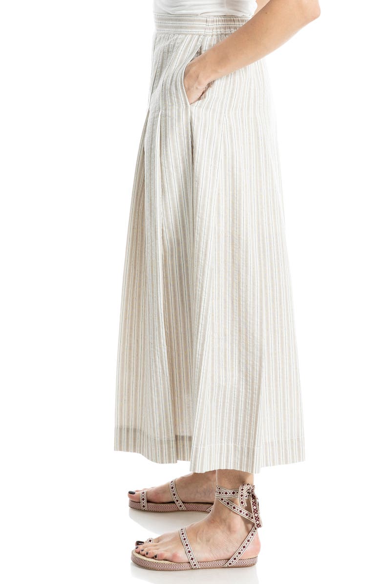 MAX STUDIO Stripe Pleated A-Line Skirt