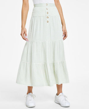 Celebrity Pink - Juniors' Gingham Tiered Midi Skirt