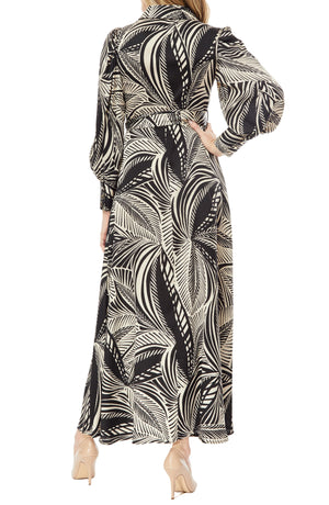 BY DESIGN Haiti Long Sleeve Maxi Dress, Alternate, color, Palm Print