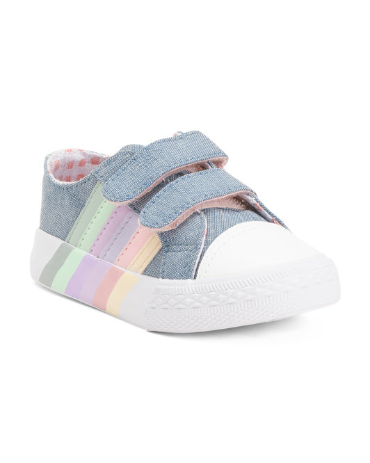 Denim Rainbow Velcro Sneakers (Toddler, Little Kid)