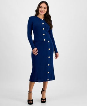 I.N.C. International Concepts Petite Match Set Button Skirt, Exclusively at Macy's