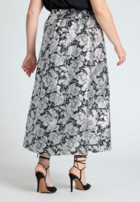 ELOQUII Plus Size Brocade Full Skirt