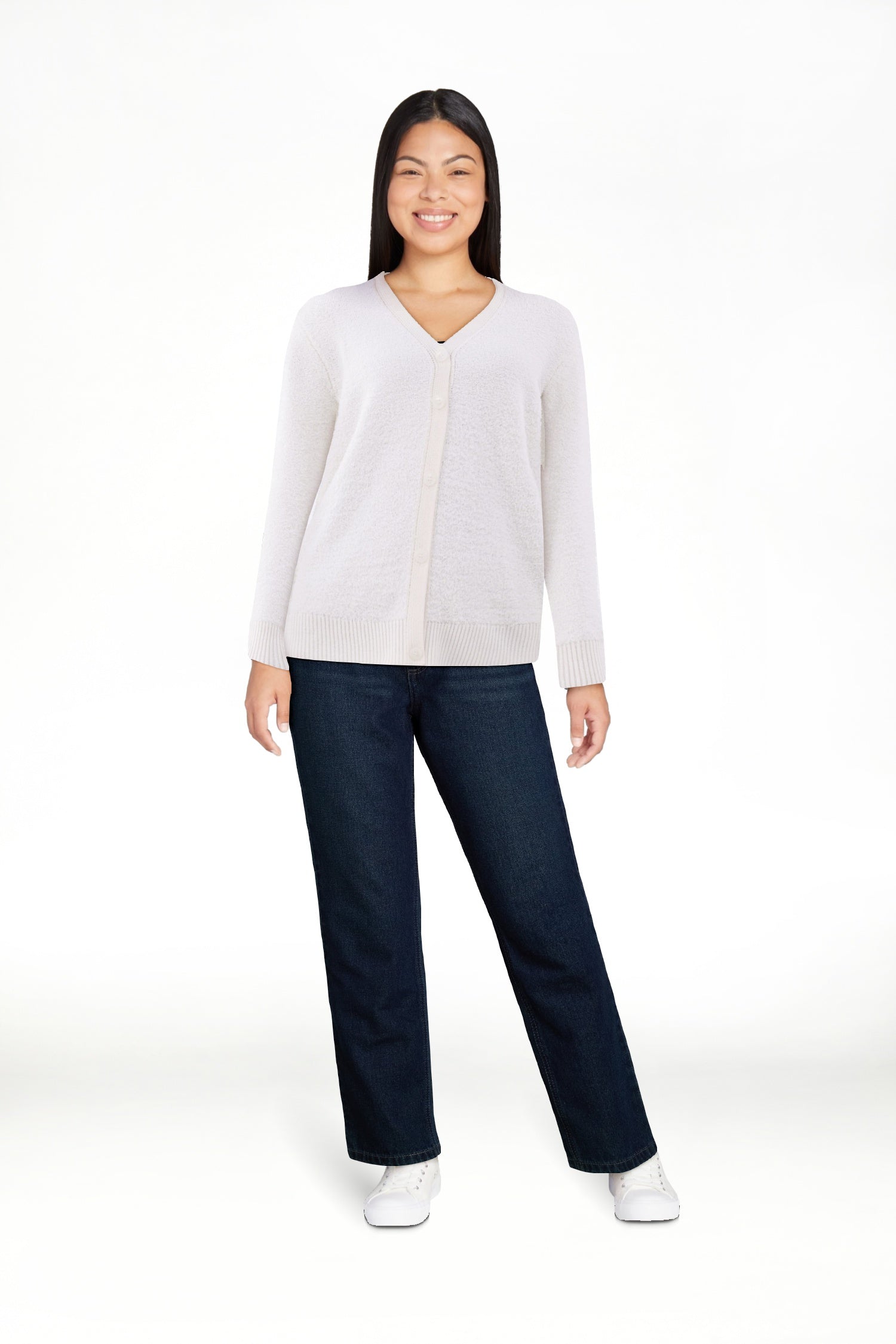 thumbnail image 3 of Time and Tru Women's Super Soft Button Cardigan, Sizes XS-XXXL, 3 of 8