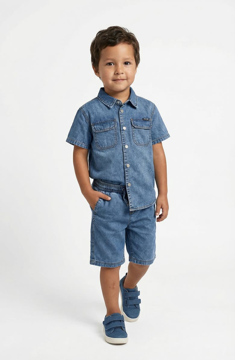 Joe's Jeans Short Sleeve Chambray Button-Up Shirt & Shorts Set