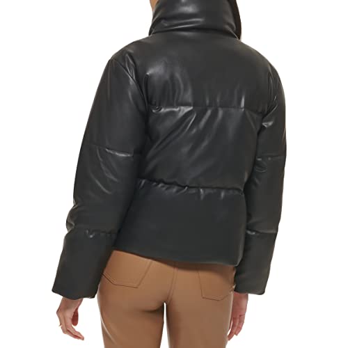 Levi's Women's Vegan Leather Quilted Short Puffer Jacket