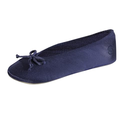 Clip coupon - isotoner Women's Satin Ballerina Slippers with Classic Ribbon Or Soft Tie Bow and Suede Sole