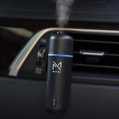 MYZI Car Air Freshener Diffuser, Waterless Diffuser Car Essential Oil Diffuser with 6 Refill Scents, Car Diffuser Air Freshener Car Fragrance Diffuser