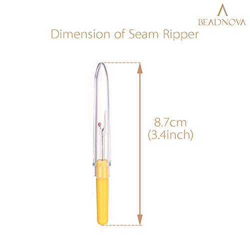 BEADNOVA Seam Ripper 4pcs Stitch Eraser Thread Cutter Small Clothes Tag Remover Seam Rippers for Sewing Crafting Thread Removing (4 Colors)