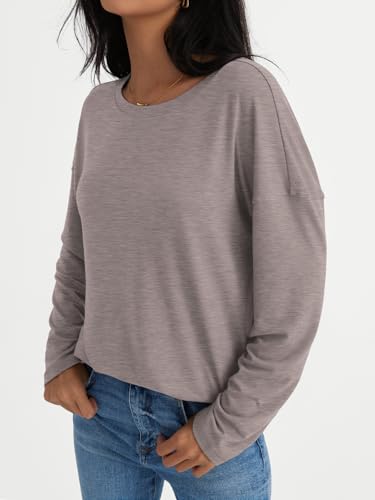 Clip coupon AUTOMET Womens Long Sleeve Shirts Loose Fitted Crewneck Basic Tops Casual Outfits Fall Clothes 2024