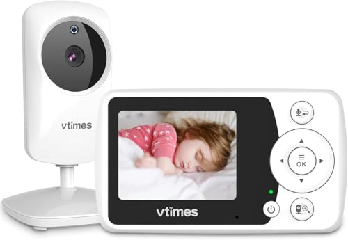 Amazon Baby Monitor with Camera and Audio, Video Baby Monitor No WiFi Night Vision 2.4" LCD Screen Portable Baby Camera Monitor Alarm Lullaby Temperature Sensor and 1000ft, Ideal for Baby/Elderly/Pet