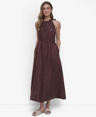 Macy's DKNYWomen's Halter Sleeveless Fit & Flare Maxi Dress