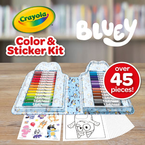 thumbnail image 4 of Crayola Bluey Art Kit for Kids (45pcs),  Bluey Coloring Book & Stickers for Kids, Toddler Coloring Gift, 4+, 4 of 7