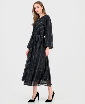 Macy's T TahariWomen's Long-Sleeve Fit & Flare Dress