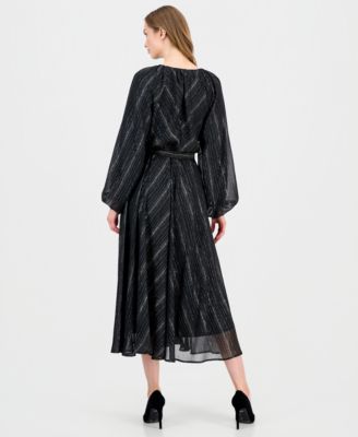 Macy's T TahariWomen's Long-Sleeve Fit & Flare Dress