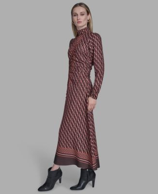Macy's BCBGWomen's Long Sleeve Mock Neck Midi Dress