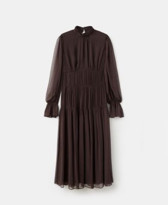 Macy's MANGOWomen's Puffed Sleeves Ruffled Dress