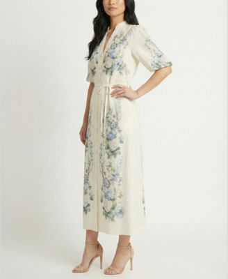 Macy's TaylorPetite Placement Print Short-Sleeve Shirt Dress