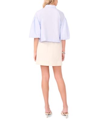 Macy's Vince CamutoWomen's Bubble Short-Sleeve Button-Up Shirt
