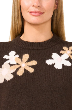 CeCe Floral Crewneck Sweater