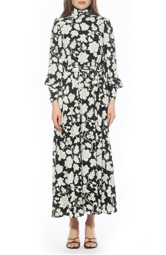 Alexia Admor Saliah Mockneck Blouson Sleeve Dress