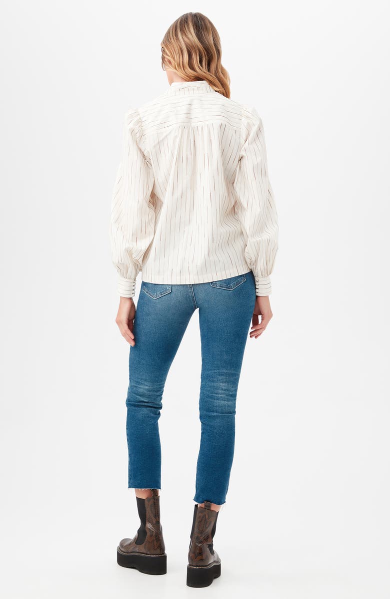Trina Turk Sisi Stripe Long Sleeve Silk & Cotton Blend Shirt