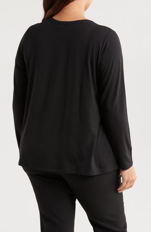 Eileen Fisher Crewneck Jersey T-Shirt, Alternate, color, Black