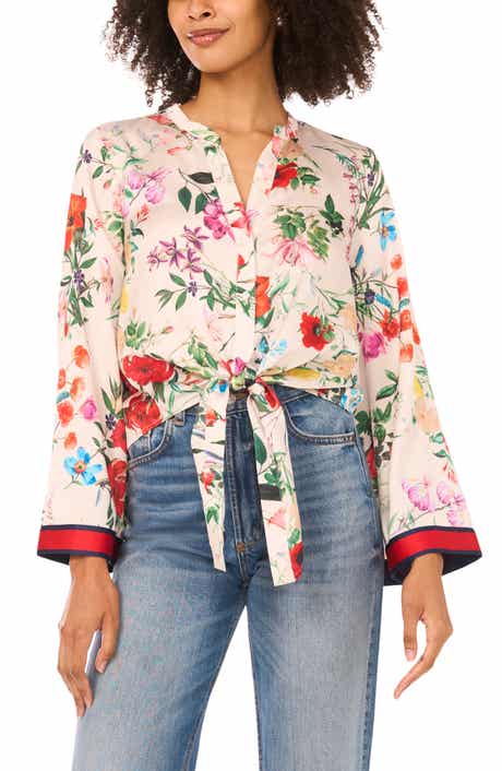 Embroidered Stripe Midi Shirtdress