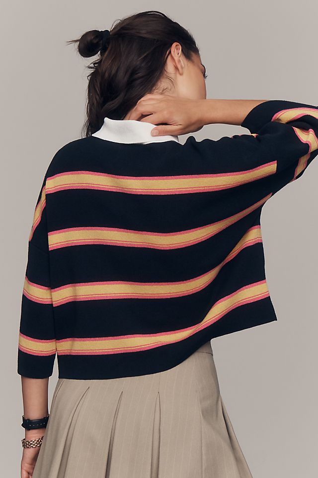 Anthropologie Maeve Crop Polo Shirt