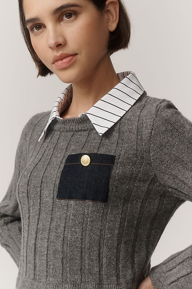 Anthropologie Maeve Sweater & Shirt Twofer