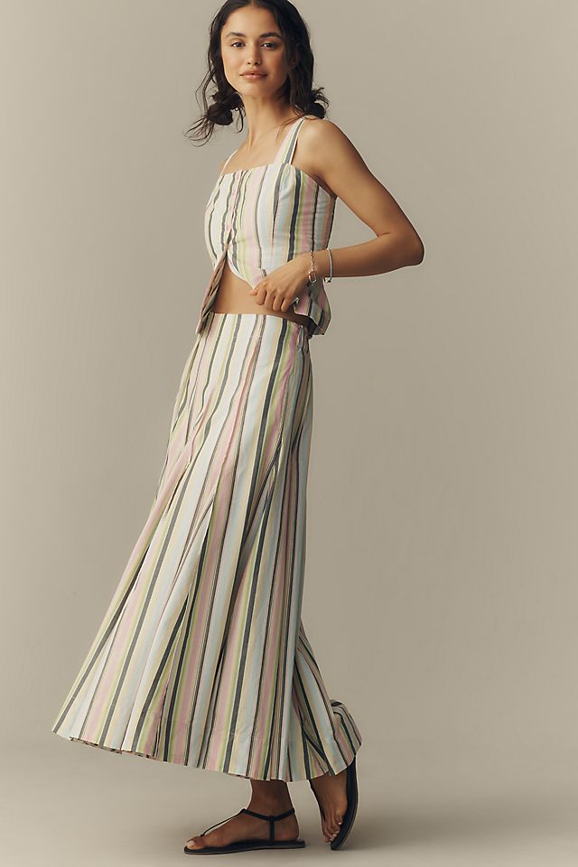 Anthropologie Maeve Striped Maxi Skirt