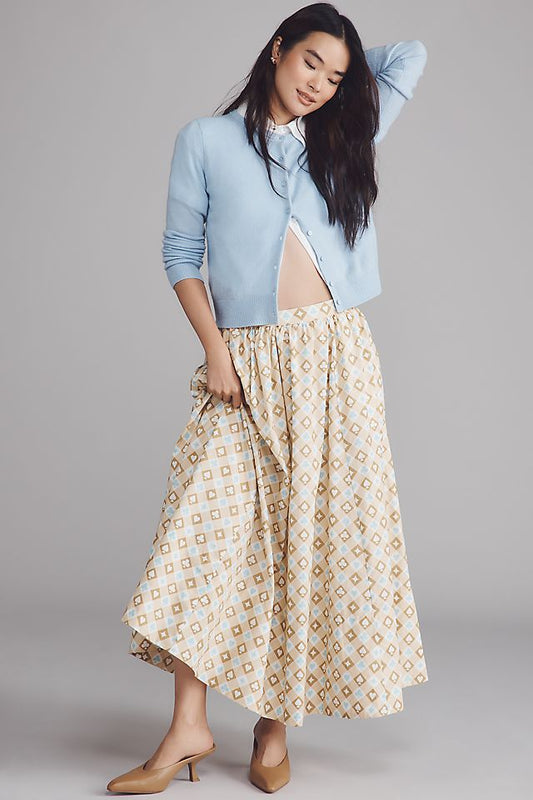 Anthropologie The Jacie Poplin Printed Maxi Skirt by Maeve