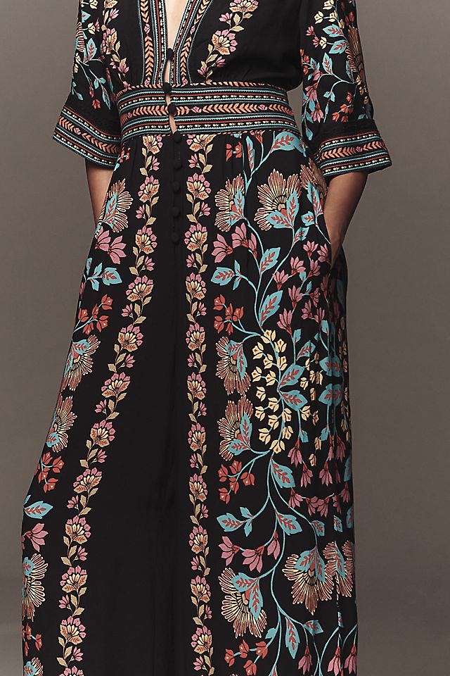 Anthropologie Farm Rio x Anthropologie Printed V-Neck Jumpsuit