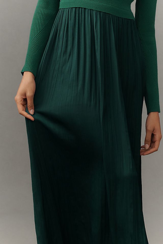 Anthropologie The Thea Long-Sleeve Twofer Maxi Dress