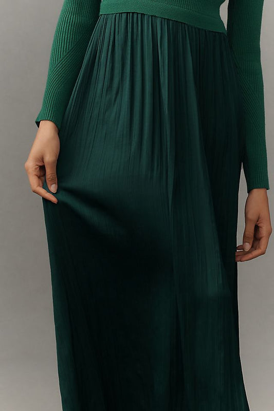 Anthropologie The Thea Long-Sleeve Twofer Maxi Dress