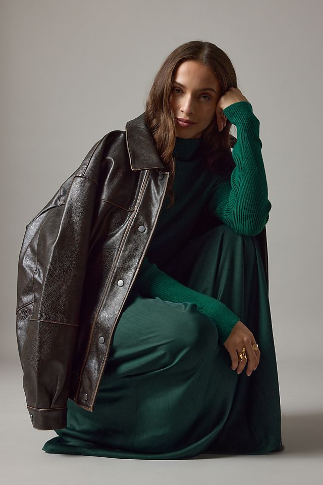 Anthropologie The Thea Long-Sleeve Twofer Maxi Dress