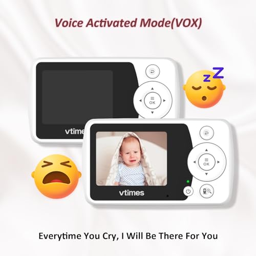 Amazon Baby Monitor with Camera and Audio, Video Baby Monitor No WiFi Night Vision 2.4" LCD Screen Portable Baby Camera Monitor Alarm Lullaby Temperature Sensor and 1000ft, Ideal for Baby/Elderly/Pet
