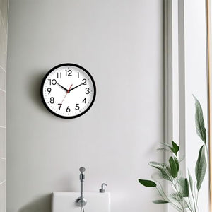 Clip coupon - Wall Clock, Analog Clock 8 Inch, Silent Non-Ticking Wall Clocks Battery Operated Decorative for Kitchen, Office, Bedroom, Bathroom(Black)