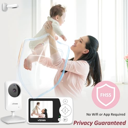 Amazon Baby Monitor with Camera and Audio, Video Baby Monitor No WiFi Night Vision 2.4" LCD Screen Portable Baby Camera Monitor Alarm Lullaby Temperature Sensor and 1000ft, Ideal for Baby/Elderly/Pet