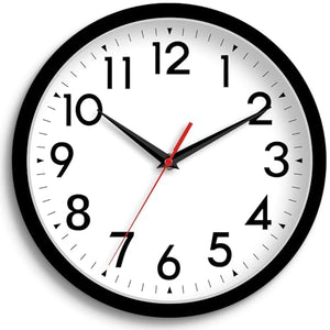 Clip coupon - Wall Clock, Analog Clock 8 Inch, Silent Non-Ticking Wall Clocks Battery Operated Decorative for Kitchen, Office, Bedroom, Bathroom(Black)