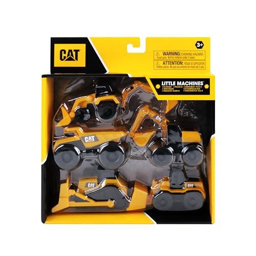 Clip coupon CAT Construction Toys, Little Machines 5pk Truck Toy Set, Includes Dump Truck, Front Loader, Bulldozer, Backhoe, and Excavator Vehicles with Moving Parts, Ages 3+