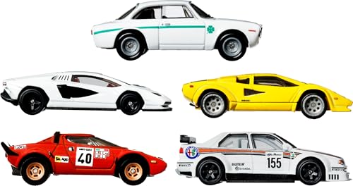 Hot Wheels Premium Car Culture Set of 5 Toy Cars in Collectible Container, Che Figata Die-Cast 1:64 Scale 5-Pack