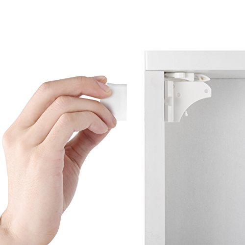 Amazon Vmaisi Adhesive Magnetic Locks for Cabinets & Drawers (10 Locks and 2 Keys)