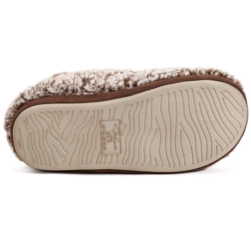 Wishcotton Women's Lamb-rub Sherpa House Slippers Memory Foam Indoor Outdoor